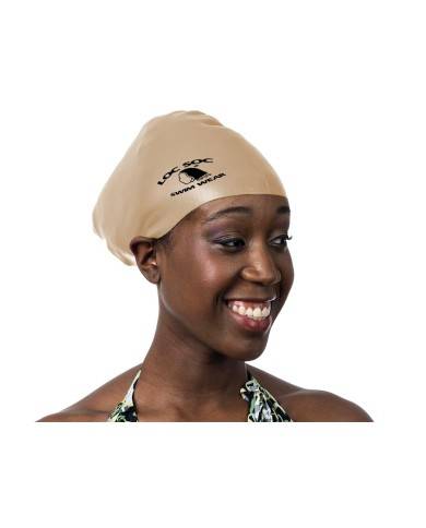 beige swim cap