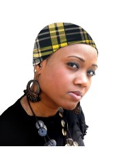 Beanie Plaid Yellow Inverse