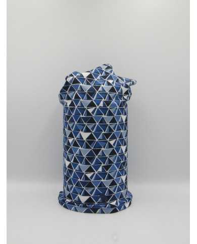 Small LS Tube Print Blue Triangles